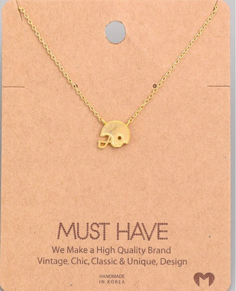 Necklace small football helmet