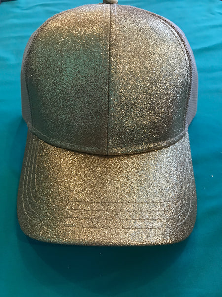 Hat glitter ponytail hat