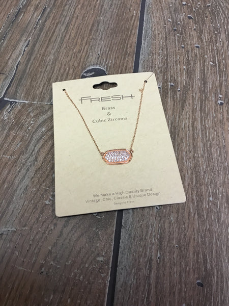 Necklace, cz stone pendant