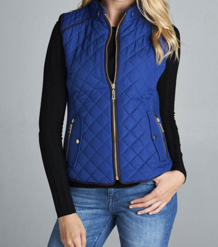 Quilted vest royal blue
