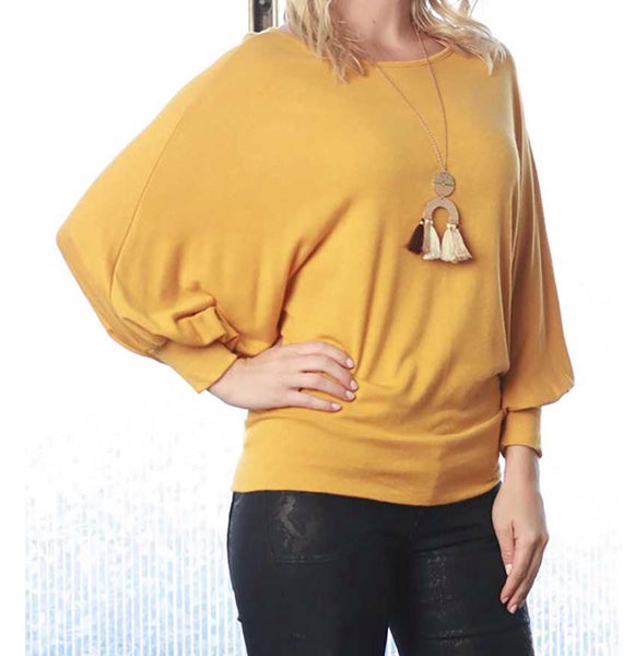 3/4 Dolman sleeve knit top