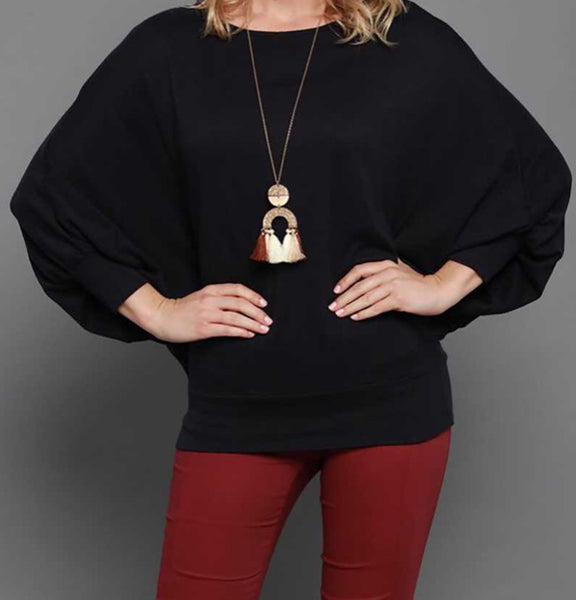 3/4 Dolman sleeve knit top