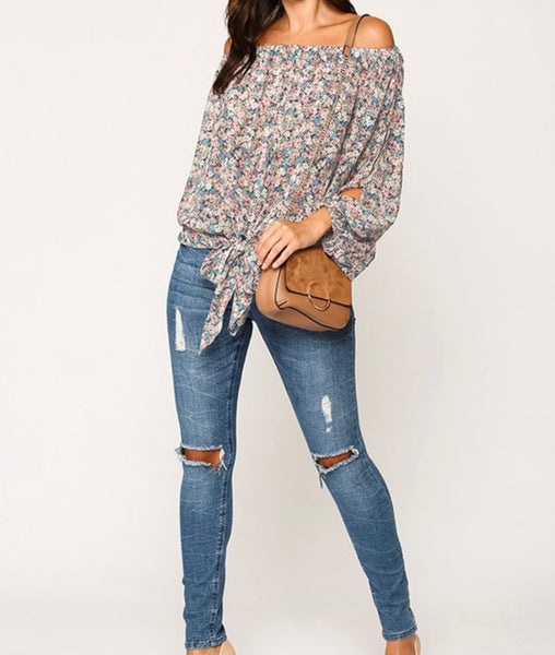 Floral off shoulder top