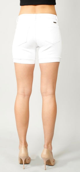 White denim shorts