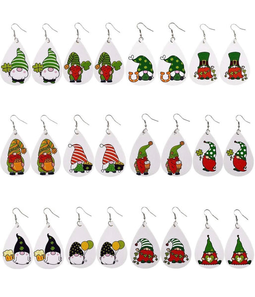 St Patrick’s Day gnome earrings