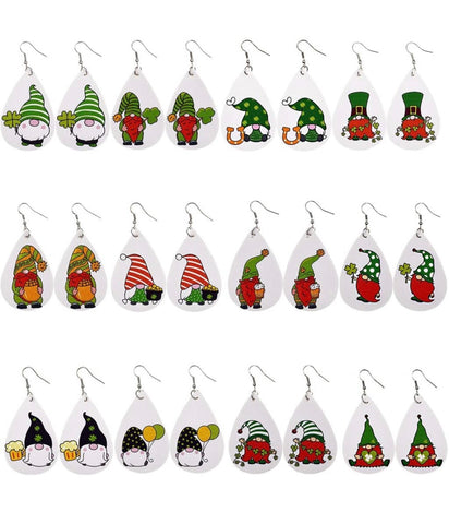 St Patrick’s Day gnome earrings