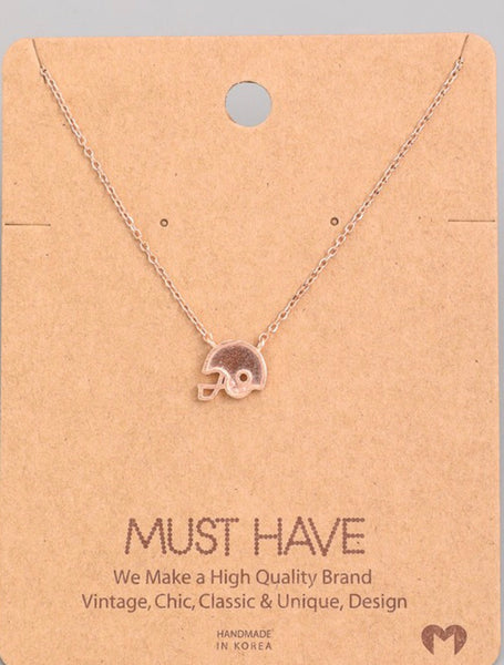 Necklace small football helmet
