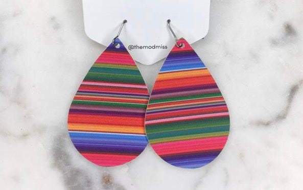 Leather teardrop earrings