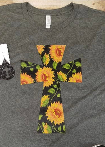 Sunflower cross T-shirt