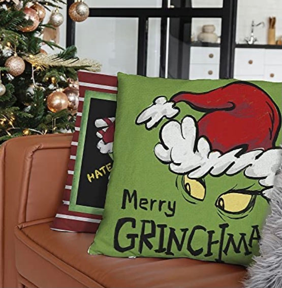 Grinch throw pillows