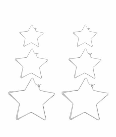 Star hoop earrings