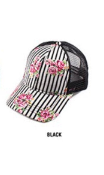 C.C. Striped floral hat