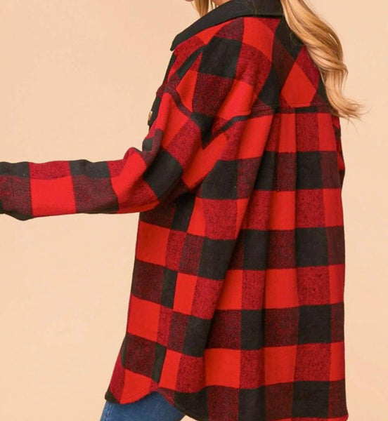Red/black Buffalo plaid Shacket