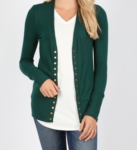Sweater cardigan hunter green