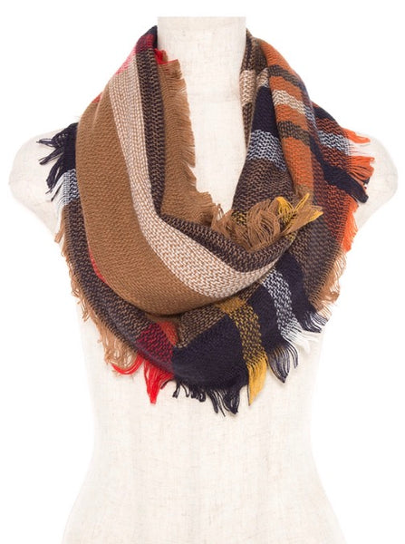 Plaid infinity scarf