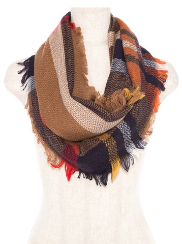 Plaid infinity scarf
