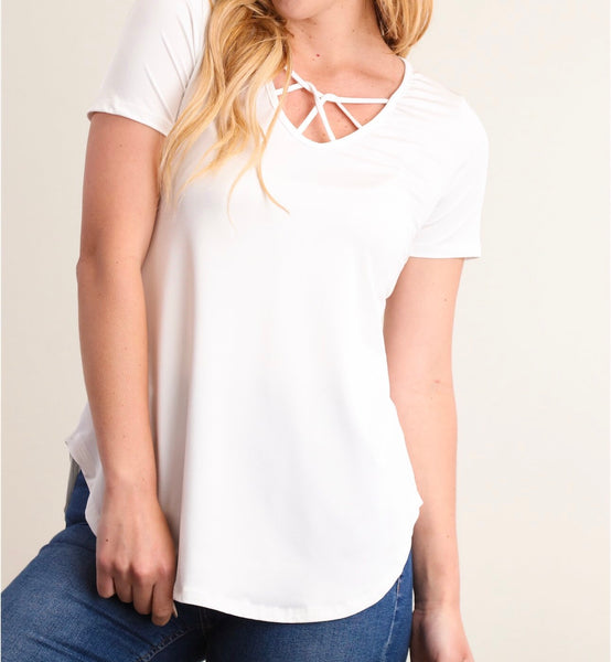 Ivory crisscross top