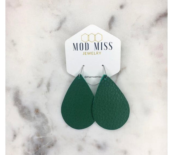 Leather teardrop earrings