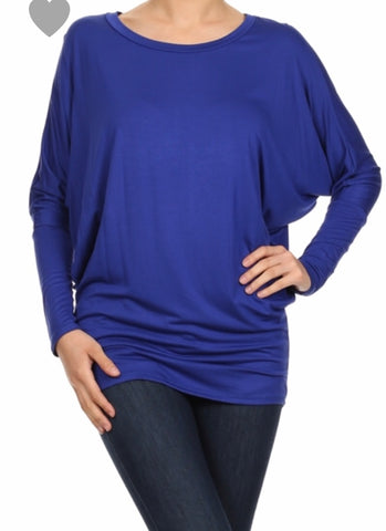 Royal blue dolman top