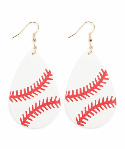 Baseball leather earrings