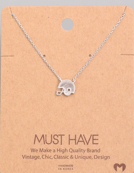 Necklace small football helmet