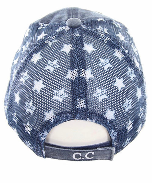 C.C. American flag trucker hat