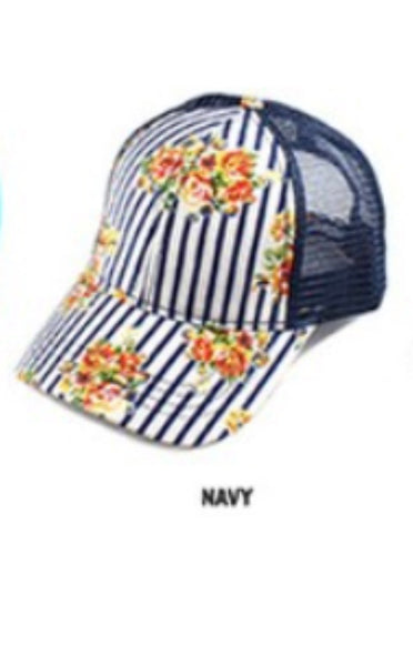 C.C. Striped floral hat