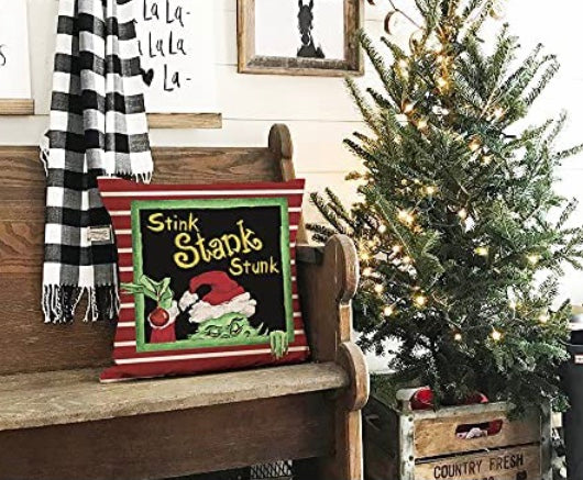 Grinch throw pillows