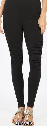 Black moto leggings