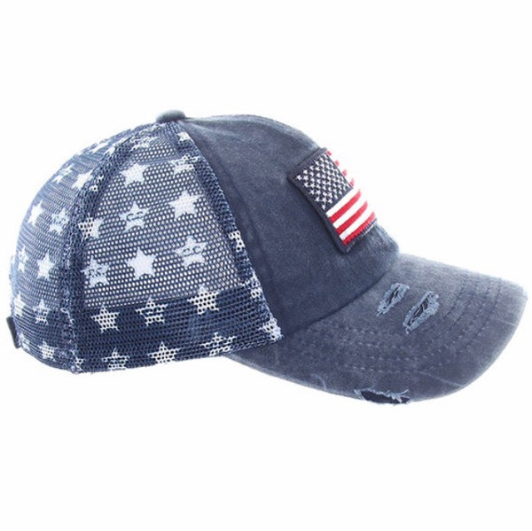 C.C. American flag trucker hat