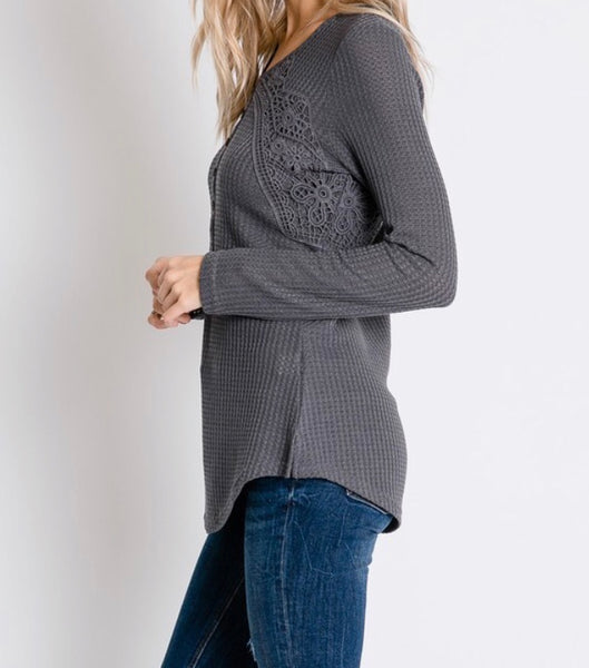 Lace Detail Henley