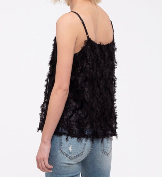 Black textured dressy tank