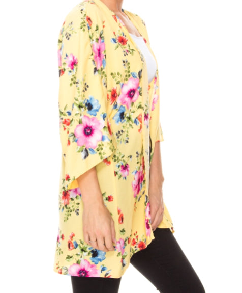 Kimono cardigan floral print