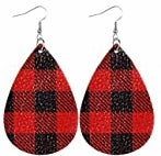 Teardrop faux leather earrings