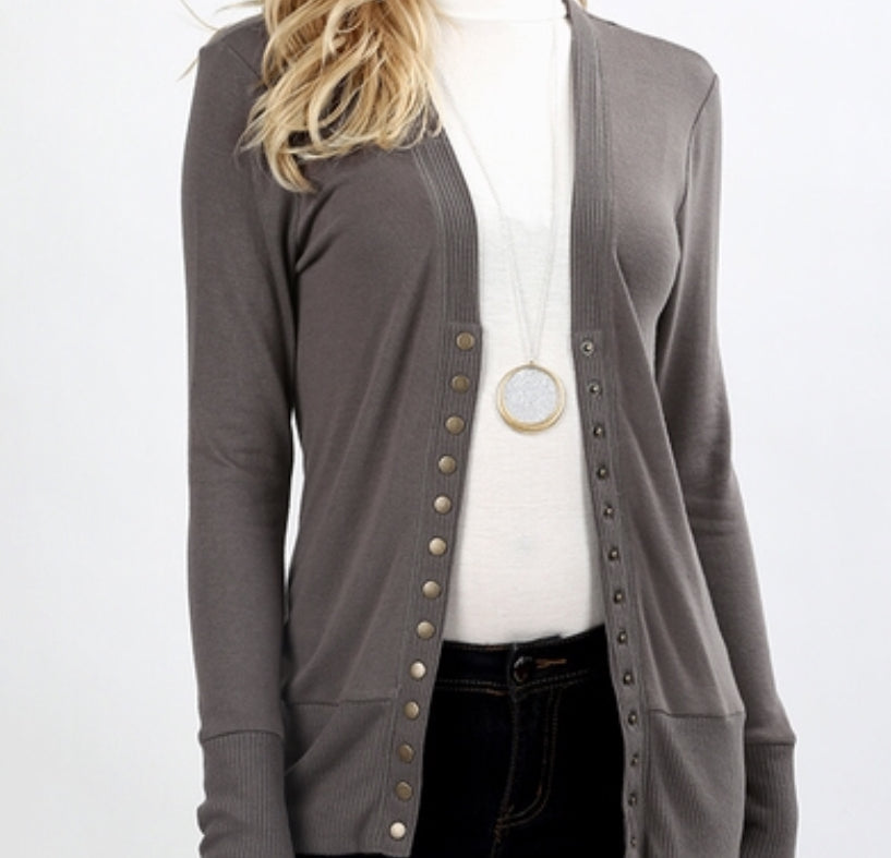 Sweater cardigan mid grey