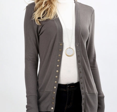 Sweater cardigan mid grey