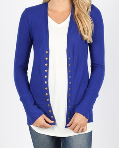Sweater cardigan denim blue