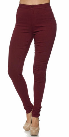 Burgundy jeggings