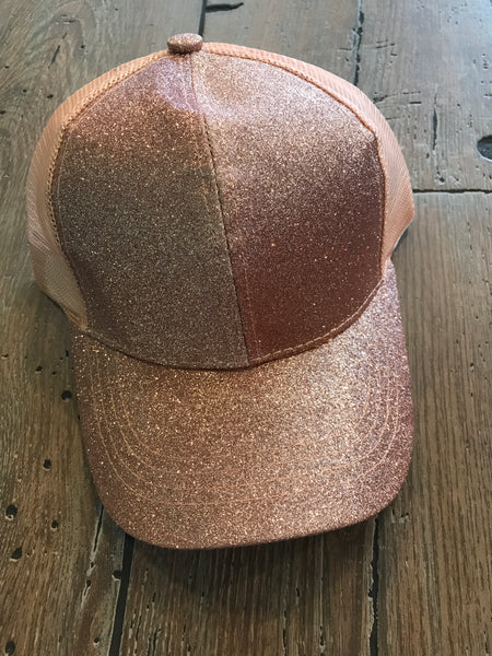 Hat glitter ponytail hat