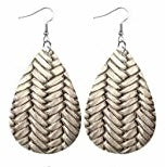 Teardrop faux leather earrings