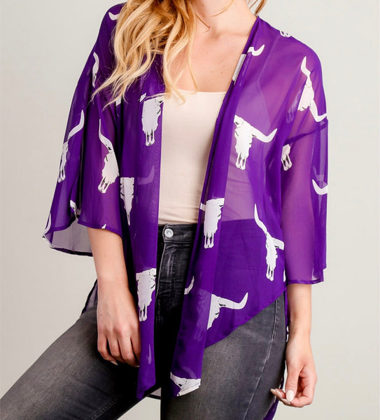 Purple bullhead kimono