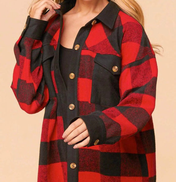 Red/black Buffalo plaid Shacket