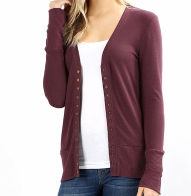 Sweater cardigan eggplant