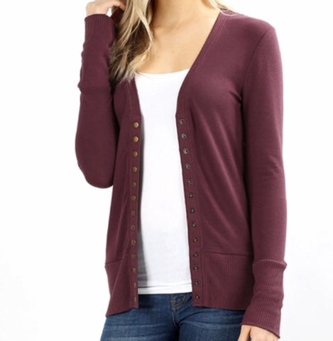Sweater cardigan eggplant
