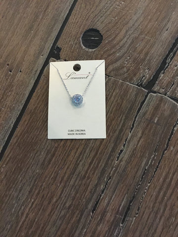 Necklace Mini cz halo pendant