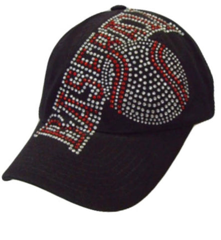 Black rhinestone baseball hat