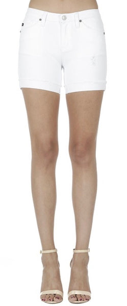 White denim shorts