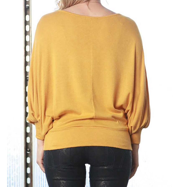 3/4 Dolman sleeve knit top