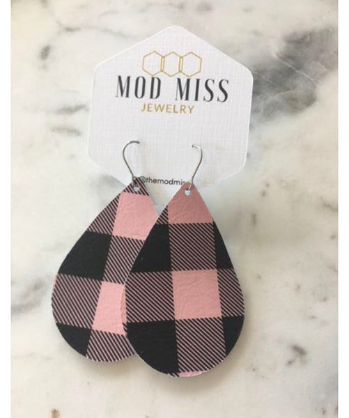 Leather teardrop earrings