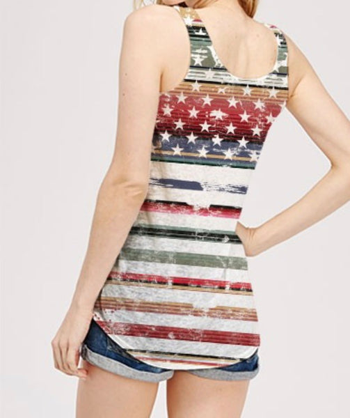Multi color stars & stripes regular tank